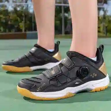 酷丁 合成革 专业训练运动体育 防滑耐磨透气 中帮 羽毛球鞋 男女同款