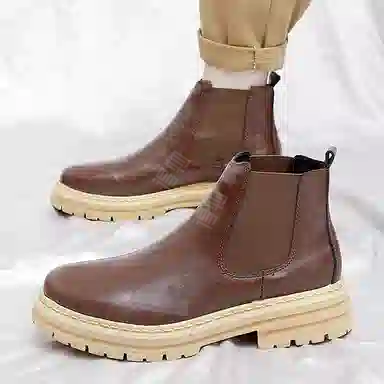 公牛魅力 厚底显高软底舒适 切尔西靴 男款