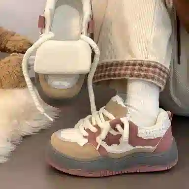 小鹿米利 时尚 保暖 低帮 板鞋 女款 卡其