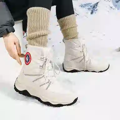 威世米邦 保暖防滑 加绒加厚 厚底 户外登山 短筒 雪地靴 男女同款