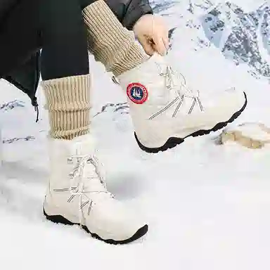 威世米邦 保暖防滑 加绒加厚 厚底 户外登山 短筒 雪地靴 男女同款