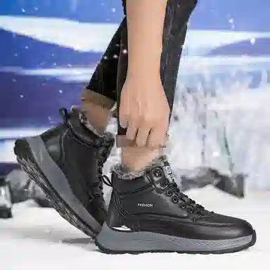 酷丁 耐磨防滑保暖防水 加绒舒适百搭 短筒 雪地靴 男款