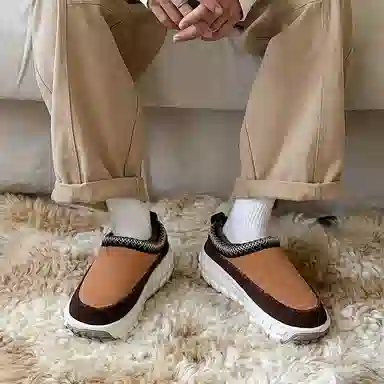 威世米邦 牛反绒 保暖防滑 轮胎厚底设计感加绒加厚 及踝 雪地靴 男女同款