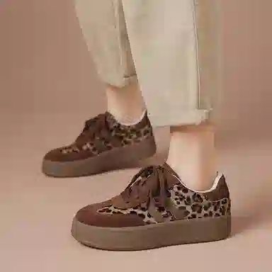 波尔谛奇 牛剖层革 百搭时尚 防滑增高 低帮 板鞋 女款