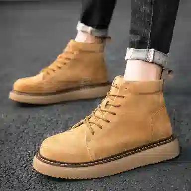 俞兆林 头层猪皮 潮流时尚户外舒适经典 短靴 男款 棕色