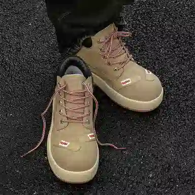 FAPAI Classic Khaki Ankle Boots