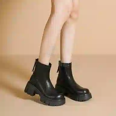 华耐 合成革 加绒简约舒适时尚 短靴 女款