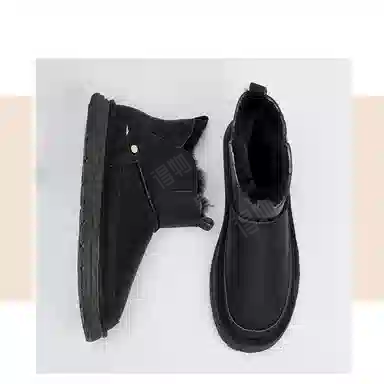 酷丁 保暖防滑防水 皮毛一体加绒加厚 雪地靴 男款