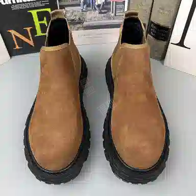 保罗加百列 牛反绒 经典高级感潮流百搭 切尔西靴 男款 棕色