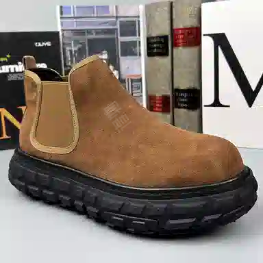 保罗加百列 牛反绒 经典高级感潮流百搭 切尔西靴 男款 棕色