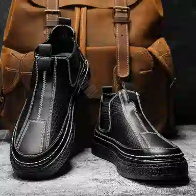 南极人 超纤皮 百搭简约潮流 切尔西靴 男款