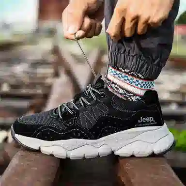 Jeep Outdoor Low Hiking Shoes Black