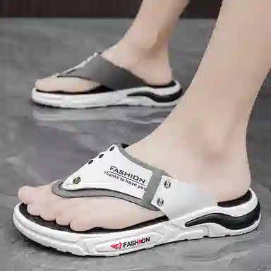 公牛魅力 百搭时尚 通勤潮流 橡胶底 防磨人字拖鞋 男款