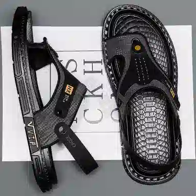 潮泽 日常休闲百搭 防磨防滑人字拖鞋 男款