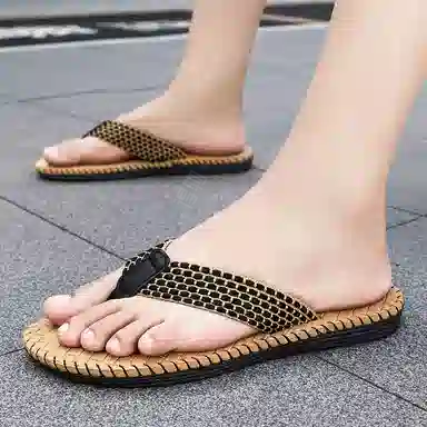 南极人 复古时尚休闲舒适百搭 防磨防滑人字拖鞋 男款