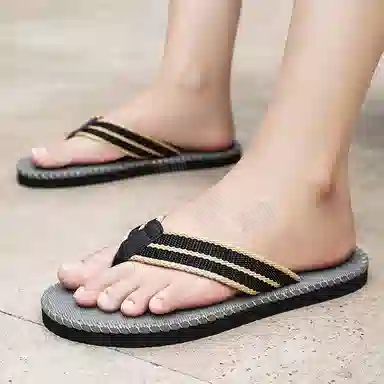 南极人 复古简约时尚休闲舒适 防磨防滑人字拖鞋 男款