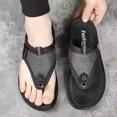 华耐 户外运动休闲 日常时尚百搭舒适夹脚沙滩凉鞋 防臭防磨防滑人字拖鞋 男款