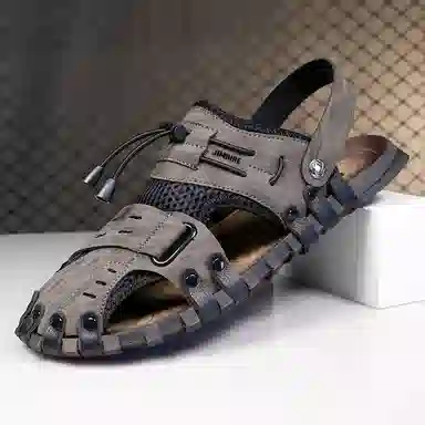 金迈王 超纤皮 舒适简约户外通勤时尚潮流 沙滩凉鞋 男款