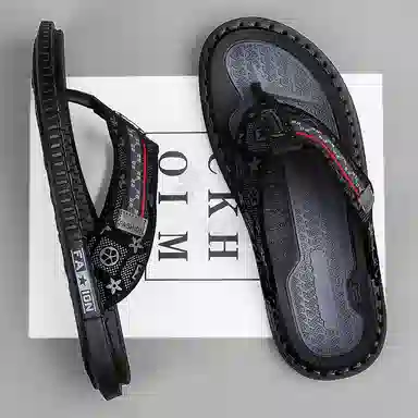 潮泽 舒适外穿 防磨防滑人字拖鞋 男款