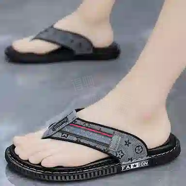 潮泽 舒适外穿 防磨防滑人字拖鞋 男款