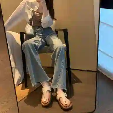 瓦里布 夏季搭扣休闲夹脚 防臭防滑人字拖鞋 女款