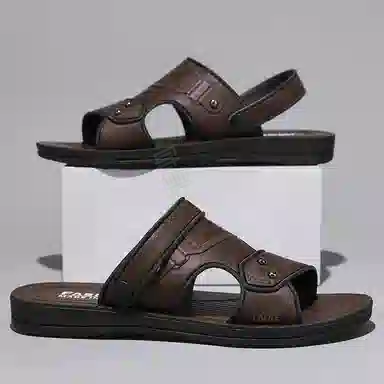 潮泽 超纤皮 时尚潮流百搭 沙滩凉鞋 男款