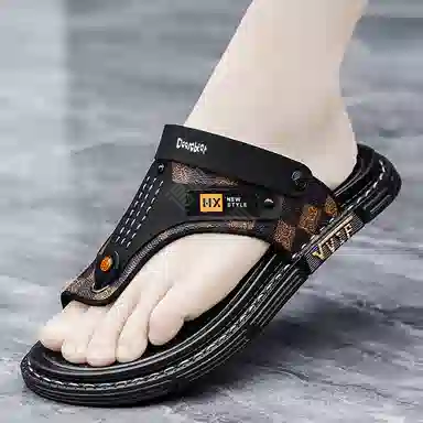 萌芽熊 街头户外百搭 防滑人字拖鞋 男款