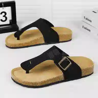 泰和源 简约百搭日常出行 软木底人字拖鞋 男款