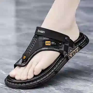 萌芽熊 街头户外百搭 防滑人字拖鞋 男款