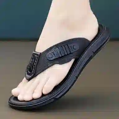 潮泽 舒适简约耐看 橡胶底 车缝线 速干人字拖鞋 男款