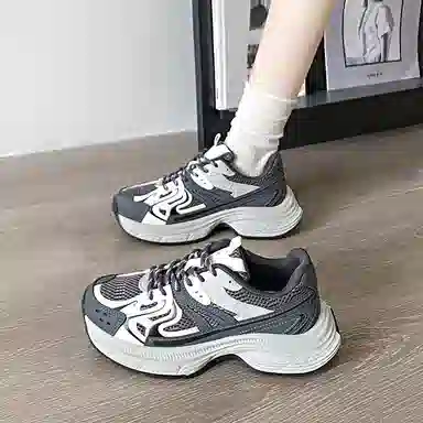 小鹿米利 复古松糕厚底小个子休闲运动 防滑耐磨 低帮 老爹鞋 女