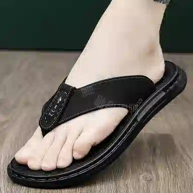 潮泽 休闲时尚百搭经典 防磨速干人字拖鞋 男款