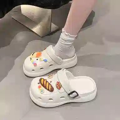 小鹿米利 萌趣可爱个性 防滑包头拖鞋 女