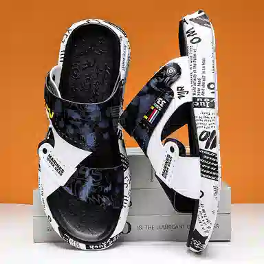 南极人 超纤皮 户外通勤休闲百搭 沙滩凉鞋 男款