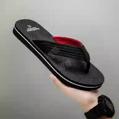 南极人 简约设计时尚百搭舒适潮流 编织 静音防臭防磨防滑抗菌人字拖鞋 男款