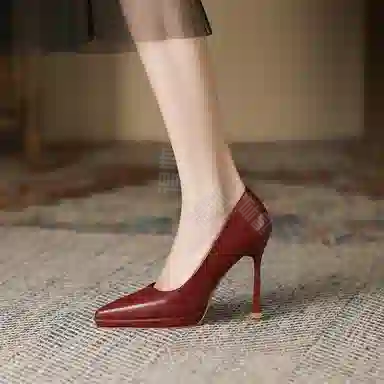 兰缪 超纤皮 时尚简约气质优雅百搭不累脚 细跟 高跟鞋 女