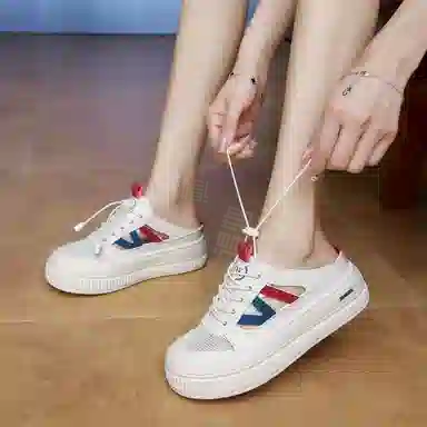 金迈王 小众复古百搭舒适时尚 橡胶底 防滑包头拖鞋 女