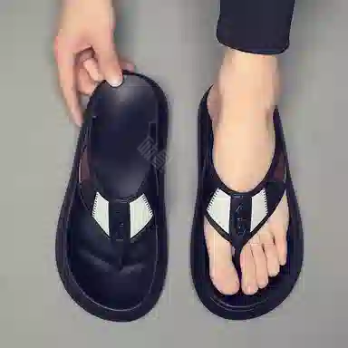 佐塞斯 舒适百搭 简约时尚人字拖鞋 男款 黑色