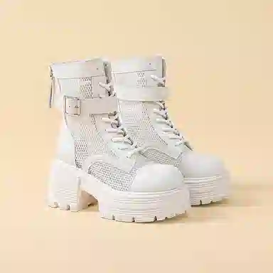 Yipin Princess Martin Boots 9cm Mesh Platform