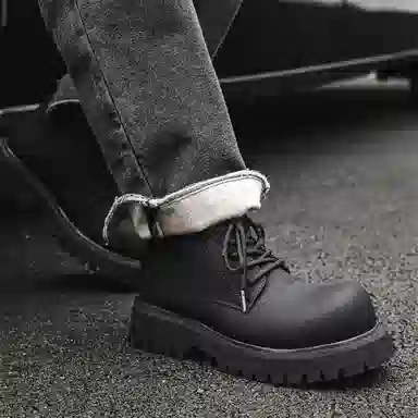 驰狼 马丁鞋 舒适内增高短筒 男女同款