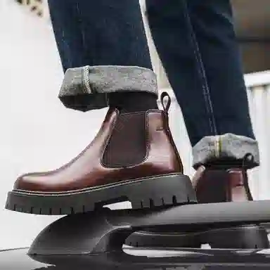 超纤皮 英伦风时尚简约通勤百搭款 短筒 经典切尔西靴 男款