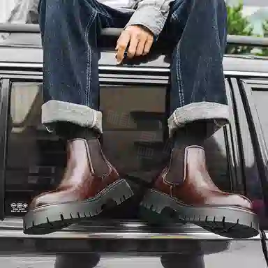 超纤皮 英伦风时尚简约通勤百搭款 短筒 经典切尔西靴 男款