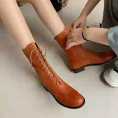 头层牛皮 时尚百搭舒适气质 短靴 女款