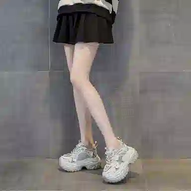 织物合成革 运动休闲厚底松糕时尚百搭潮流 透气轻便增高 低帮 老爹鞋 女款