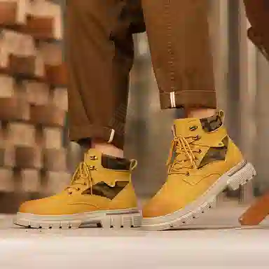 超纤皮 秋冬时尚百搭舒适户外复古厚底增高防滑耐磨 高筒 马丁靴 男款