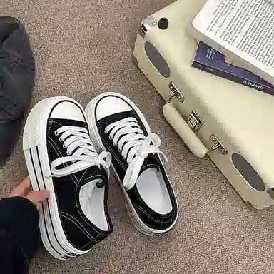 经典百搭厚底舒适通勤校园风 低帮 帆布鞋 女款