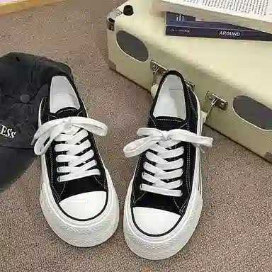 经典百搭厚底舒适通勤校园风 低帮 帆布鞋 女款