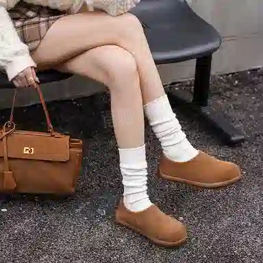 牛反绒 保暖减震增高包裹性 加绒舒适时尚百搭一脚蹬 及踝 雪地靴 女款