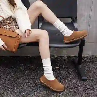 牛反绒 保暖减震增高包裹性 加绒舒适时尚百搭一脚蹬 及踝 雪地靴 女款