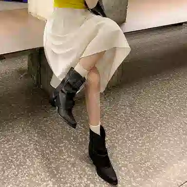 头层牛皮牛皮 复古时尚 个性潮流百搭 短靴 女款